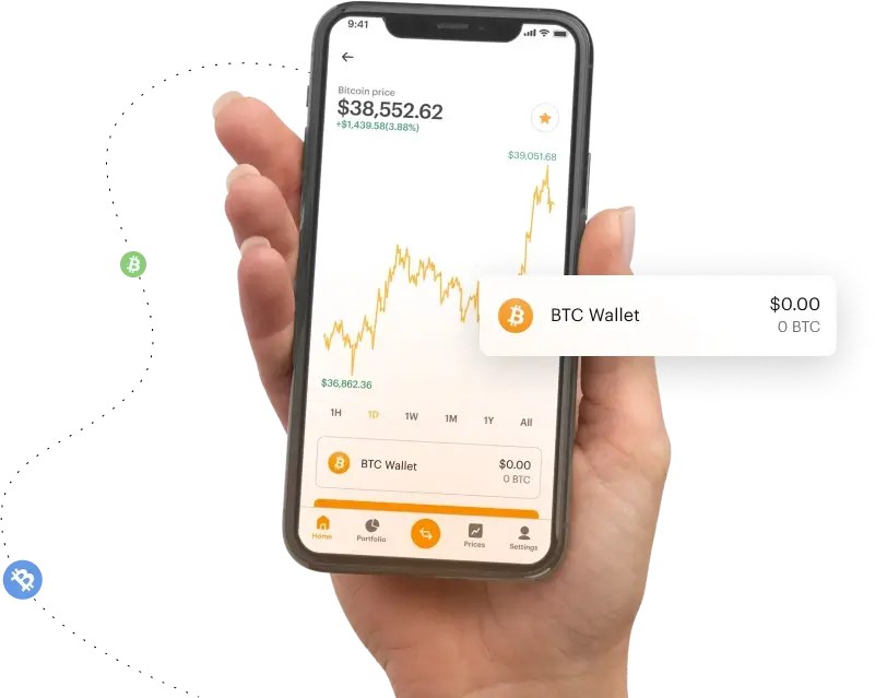 Crypto trading application interface